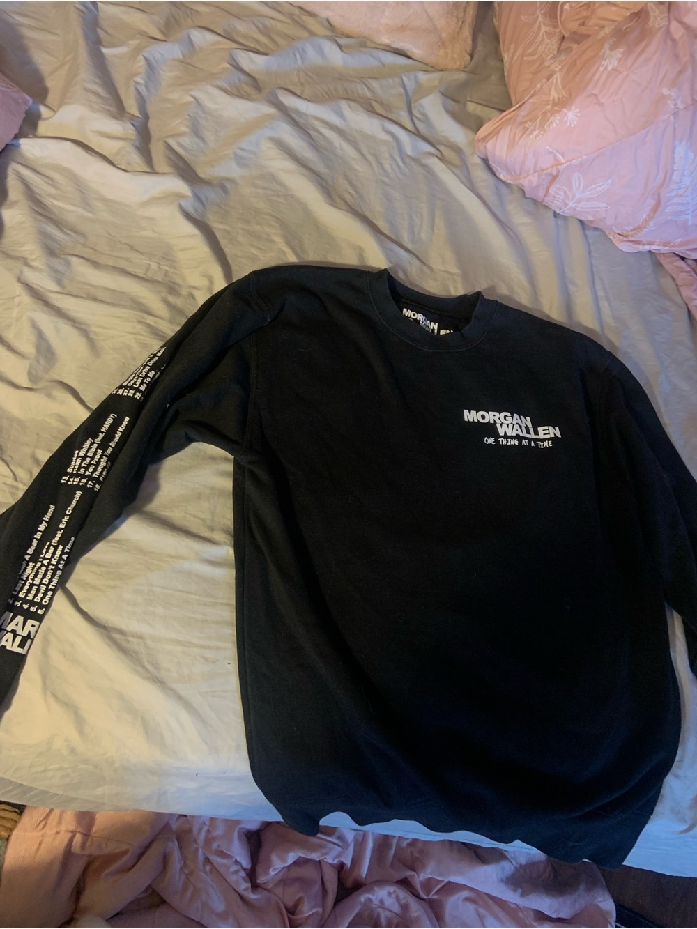 Official Morgan Wallen "One Thing at a Time" Album Black Crewneck Sweatshirt